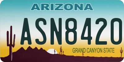 AZ license plate ASN8420