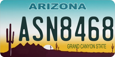 AZ license plate ASN8468