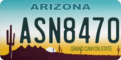 AZ license plate ASN8470