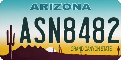 AZ license plate ASN8482