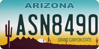 AZ license plate ASN8490
