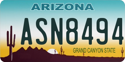 AZ license plate ASN8494