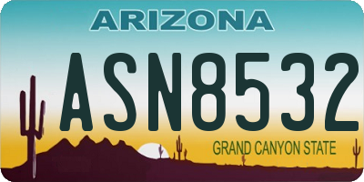 AZ license plate ASN8532