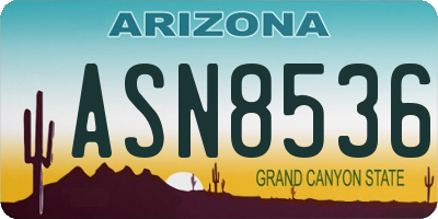 AZ license plate ASN8536