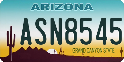 AZ license plate ASN8545