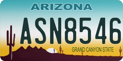 AZ license plate ASN8546
