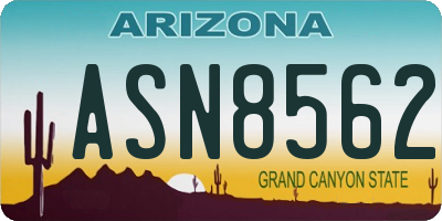 AZ license plate ASN8562