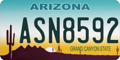 AZ license plate ASN8592