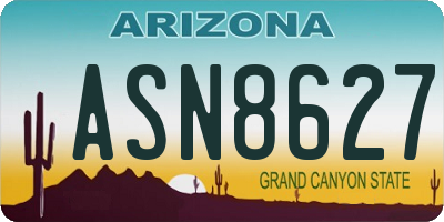 AZ license plate ASN8627