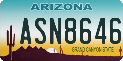 AZ license plate ASN8646