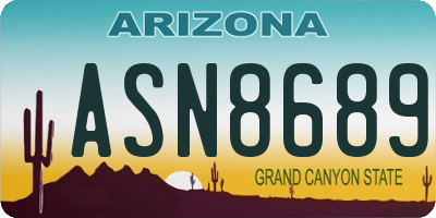 AZ license plate ASN8689