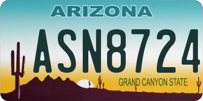 AZ license plate ASN8724