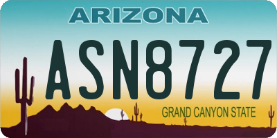 AZ license plate ASN8727