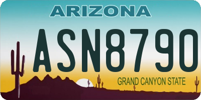 AZ license plate ASN8790