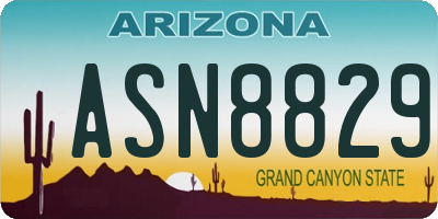 AZ license plate ASN8829