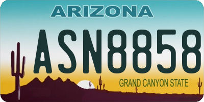 AZ license plate ASN8858