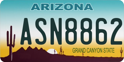 AZ license plate ASN8862