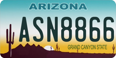 AZ license plate ASN8866