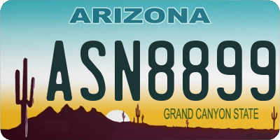 AZ license plate ASN8899
