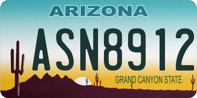 AZ license plate ASN8912