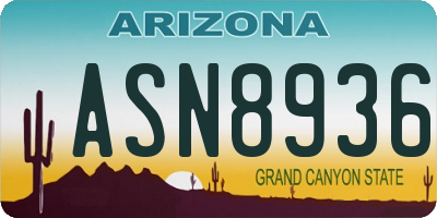 AZ license plate ASN8936