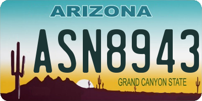 AZ license plate ASN8943