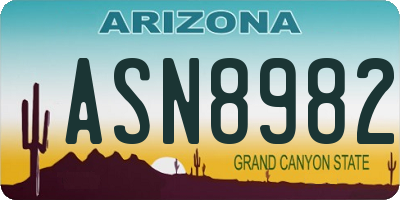 AZ license plate ASN8982