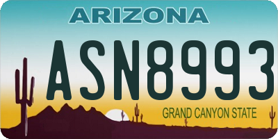 AZ license plate ASN8993