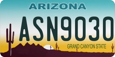 AZ license plate ASN9030
