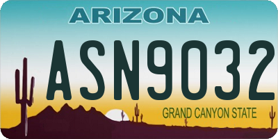 AZ license plate ASN9032