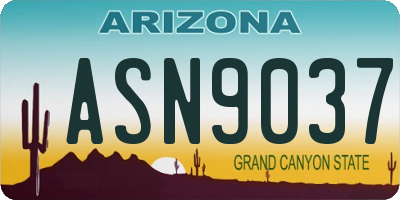 AZ license plate ASN9037