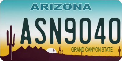 AZ license plate ASN9040