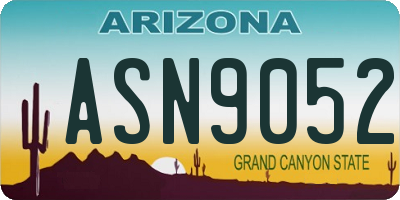 AZ license plate ASN9052