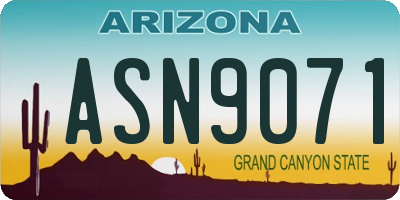 AZ license plate ASN9071