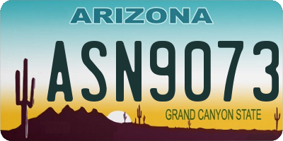 AZ license plate ASN9073