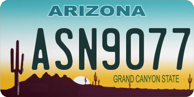 AZ license plate ASN9077