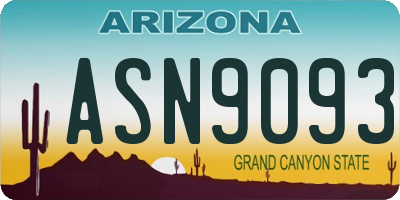 AZ license plate ASN9093