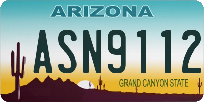 AZ license plate ASN9112