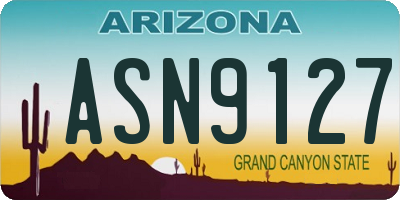 AZ license plate ASN9127