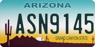 AZ license plate ASN9145