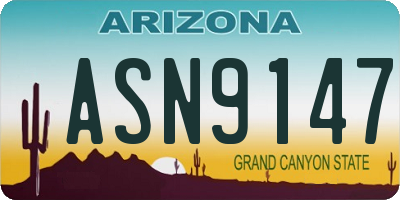 AZ license plate ASN9147
