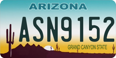 AZ license plate ASN9152
