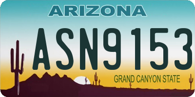 AZ license plate ASN9153