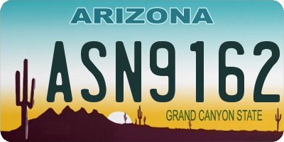 AZ license plate ASN9162