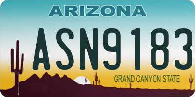 AZ license plate ASN9183