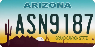 AZ license plate ASN9187
