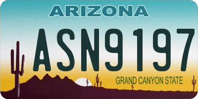 AZ license plate ASN9197