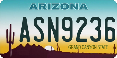 AZ license plate ASN9236