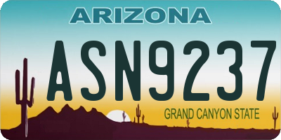 AZ license plate ASN9237