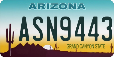 AZ license plate ASN9443